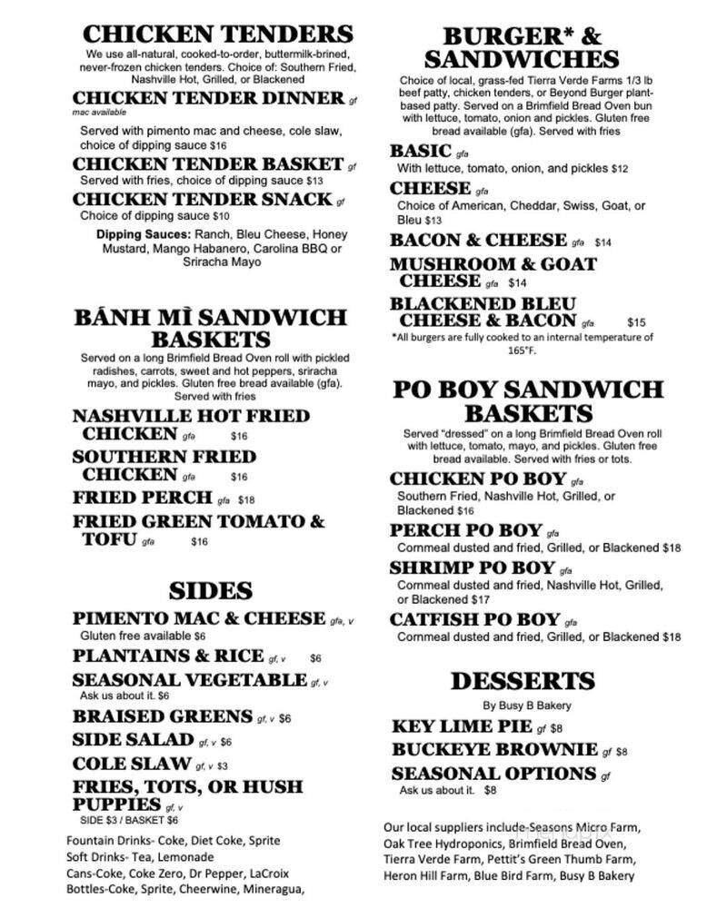 Menu page 1