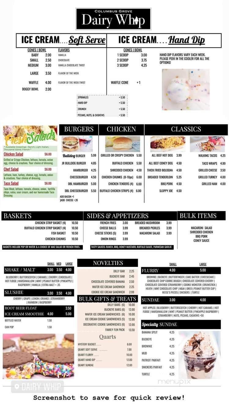 Menu page 1