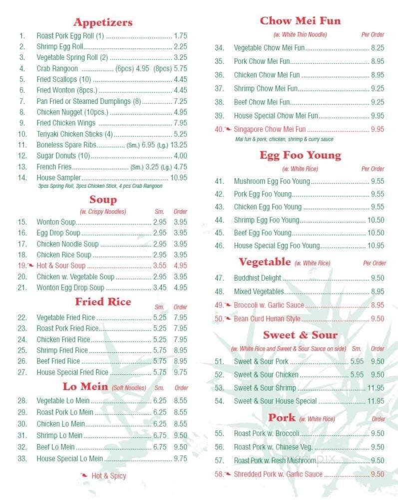 Menu page 1