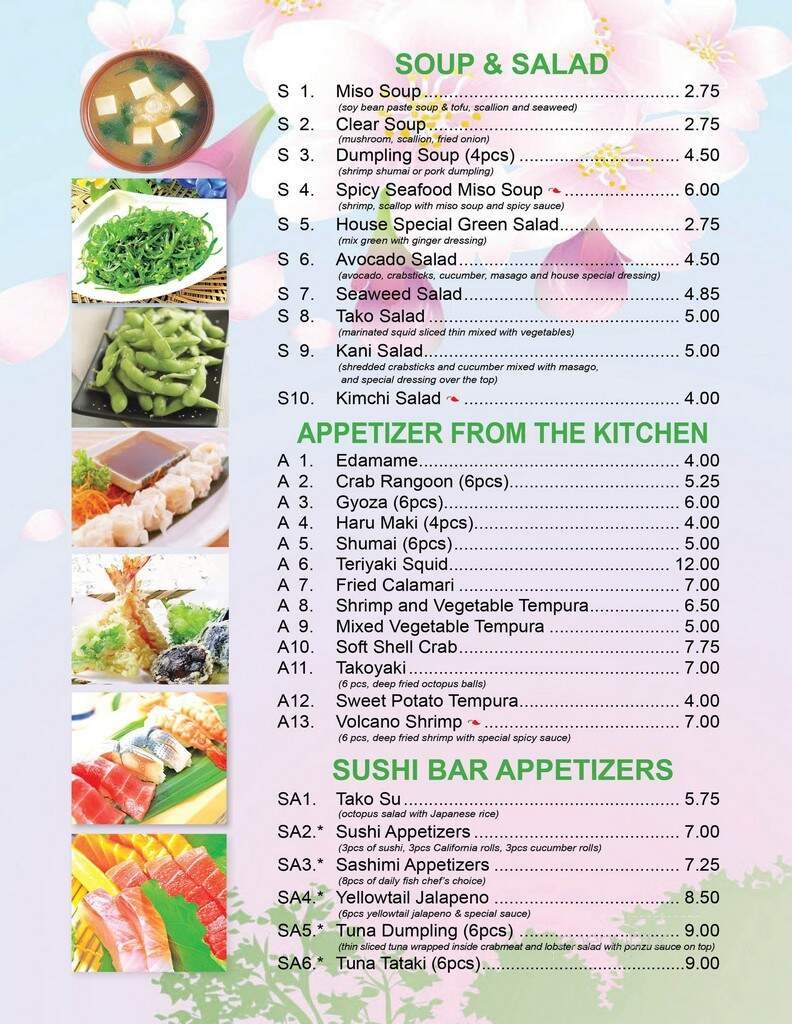 Menu page 1