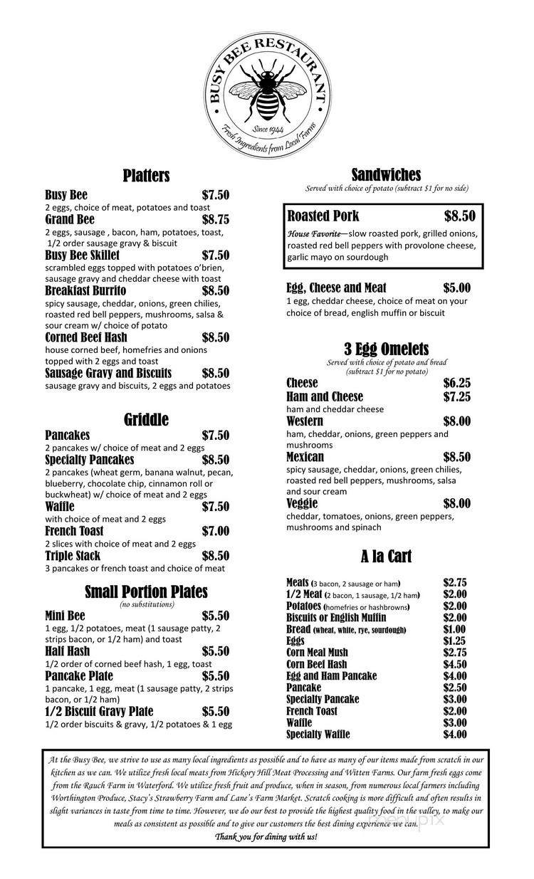 Menu page 1