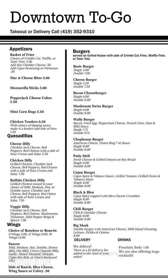 Menu page 1