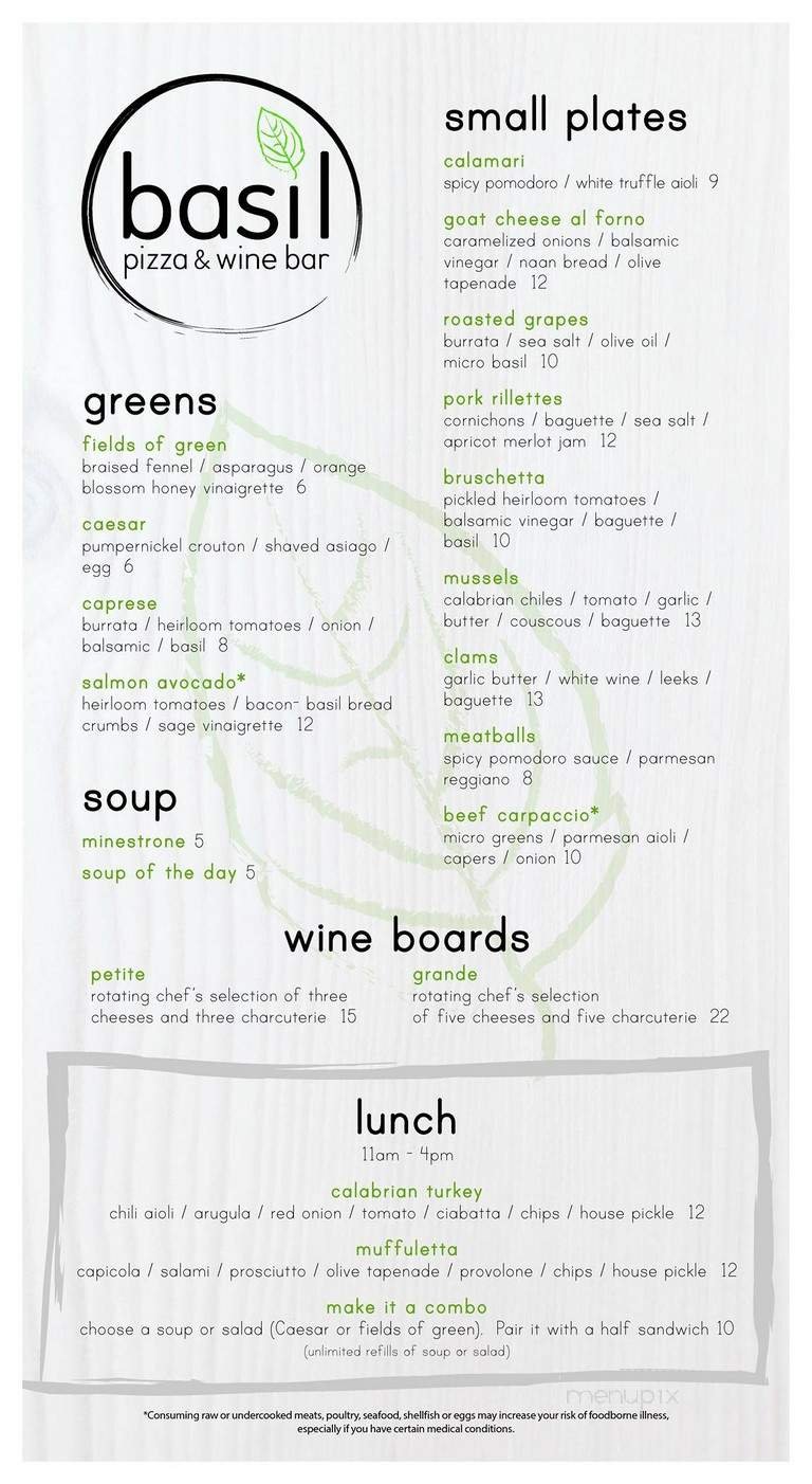 Menu page 1