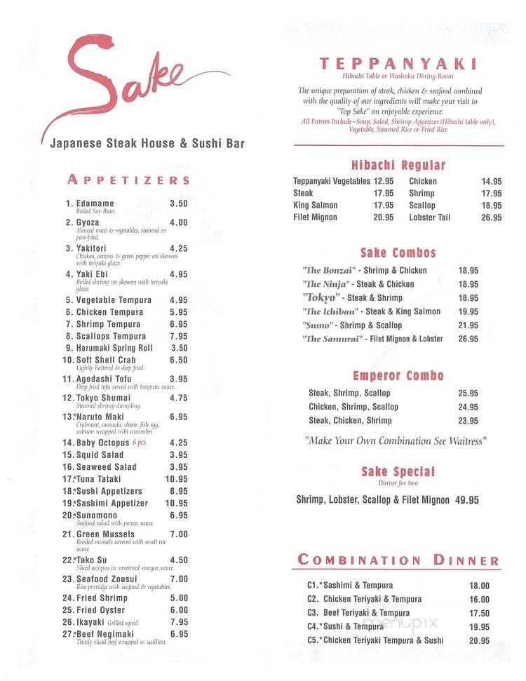Menu page 1