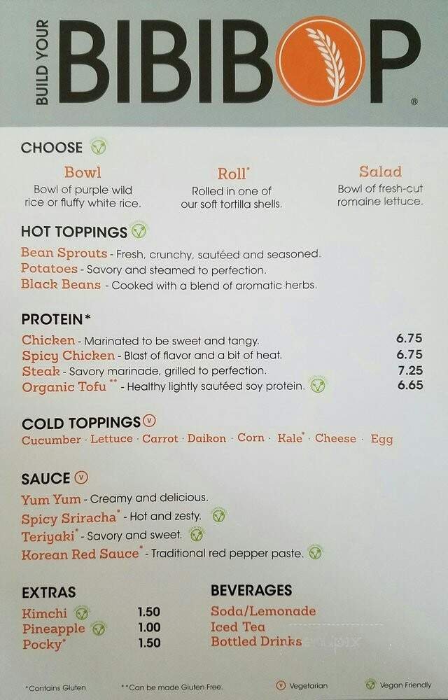 Menu page 1