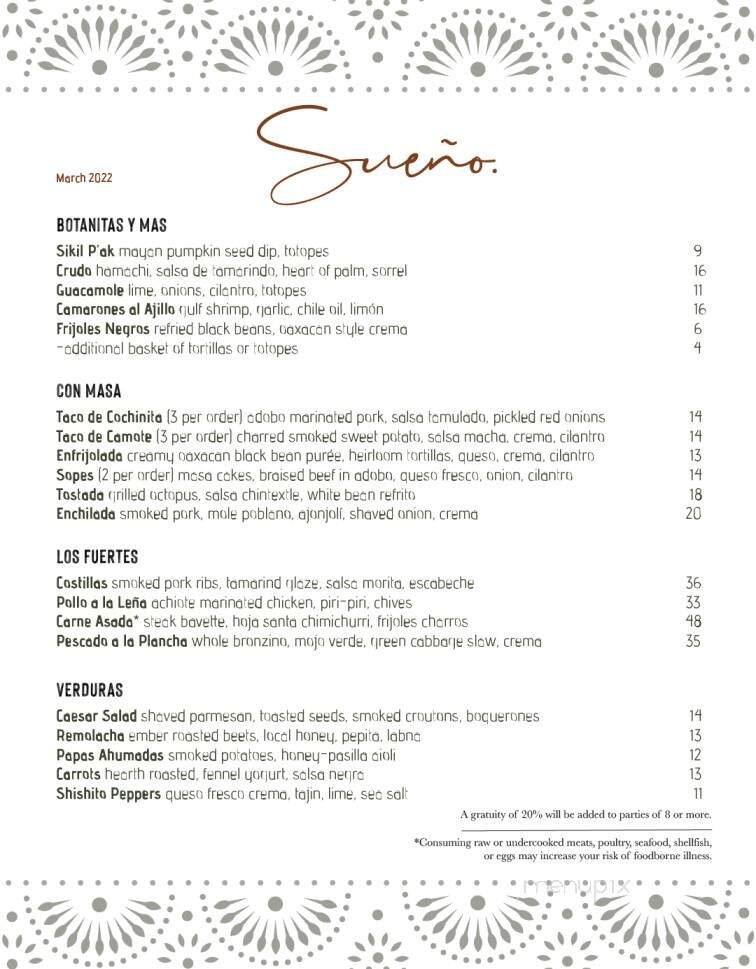 Menu page 1