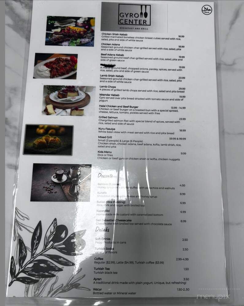 Menu page 1