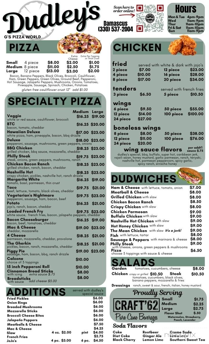 Menu page 1