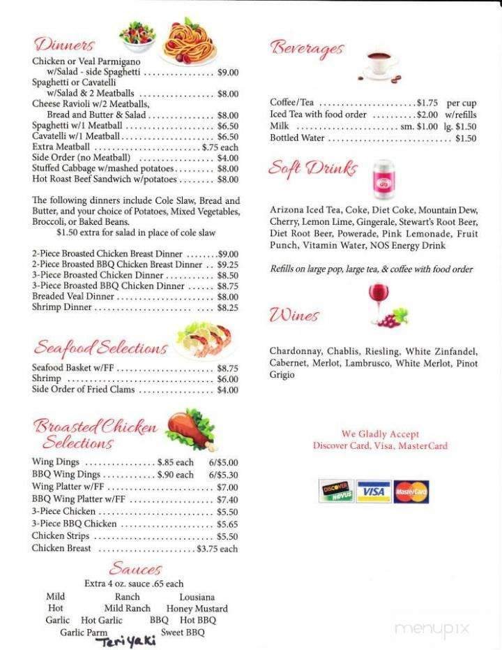Menu page 1