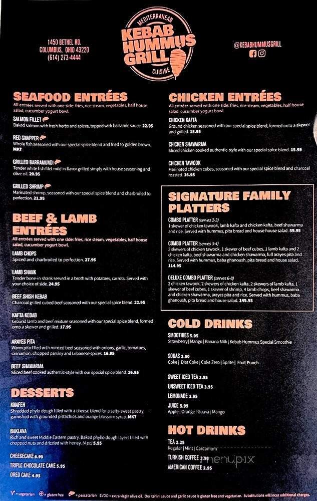 Menu page 1