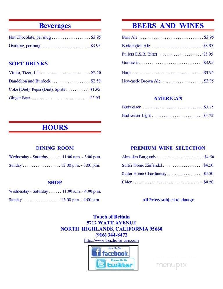 Menu page 1