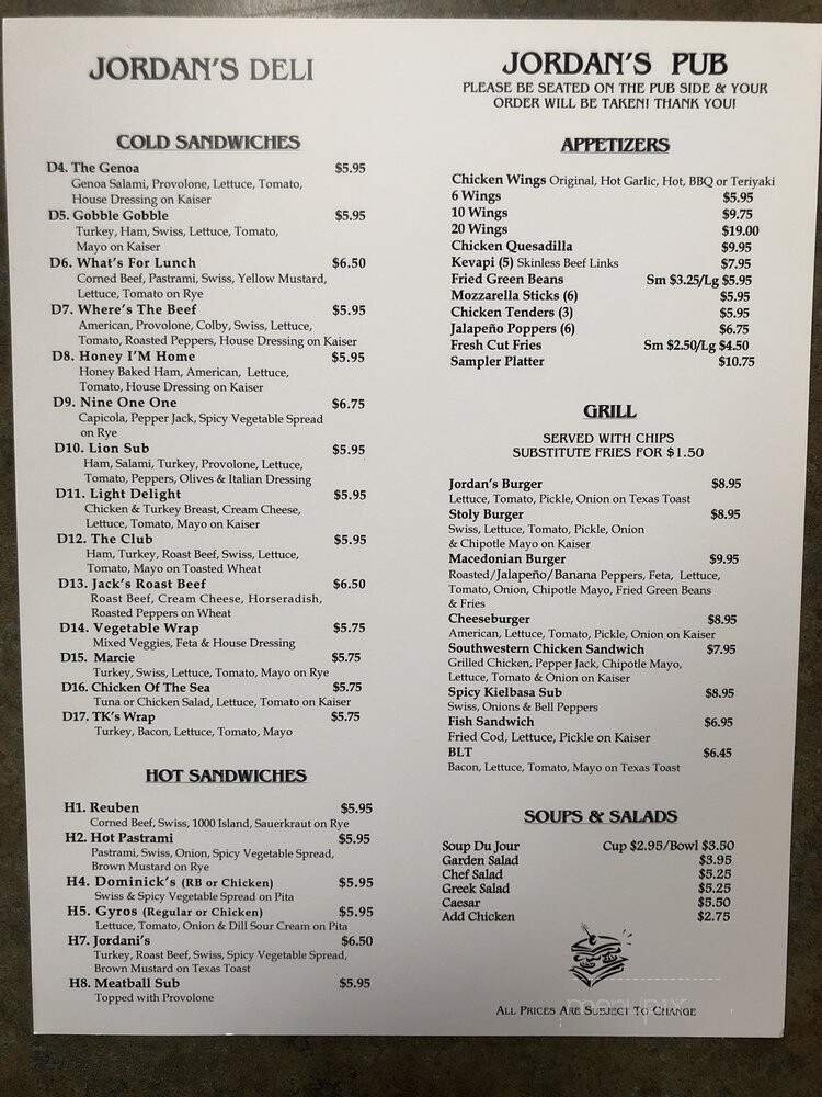 Menu page 1