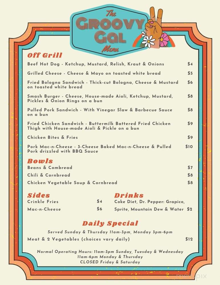 Menu page 1