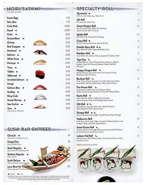 Menu page 1