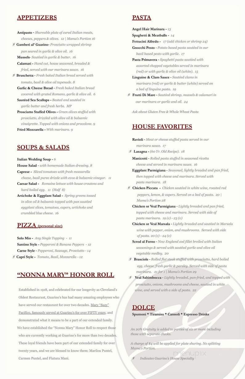 Menu page 1