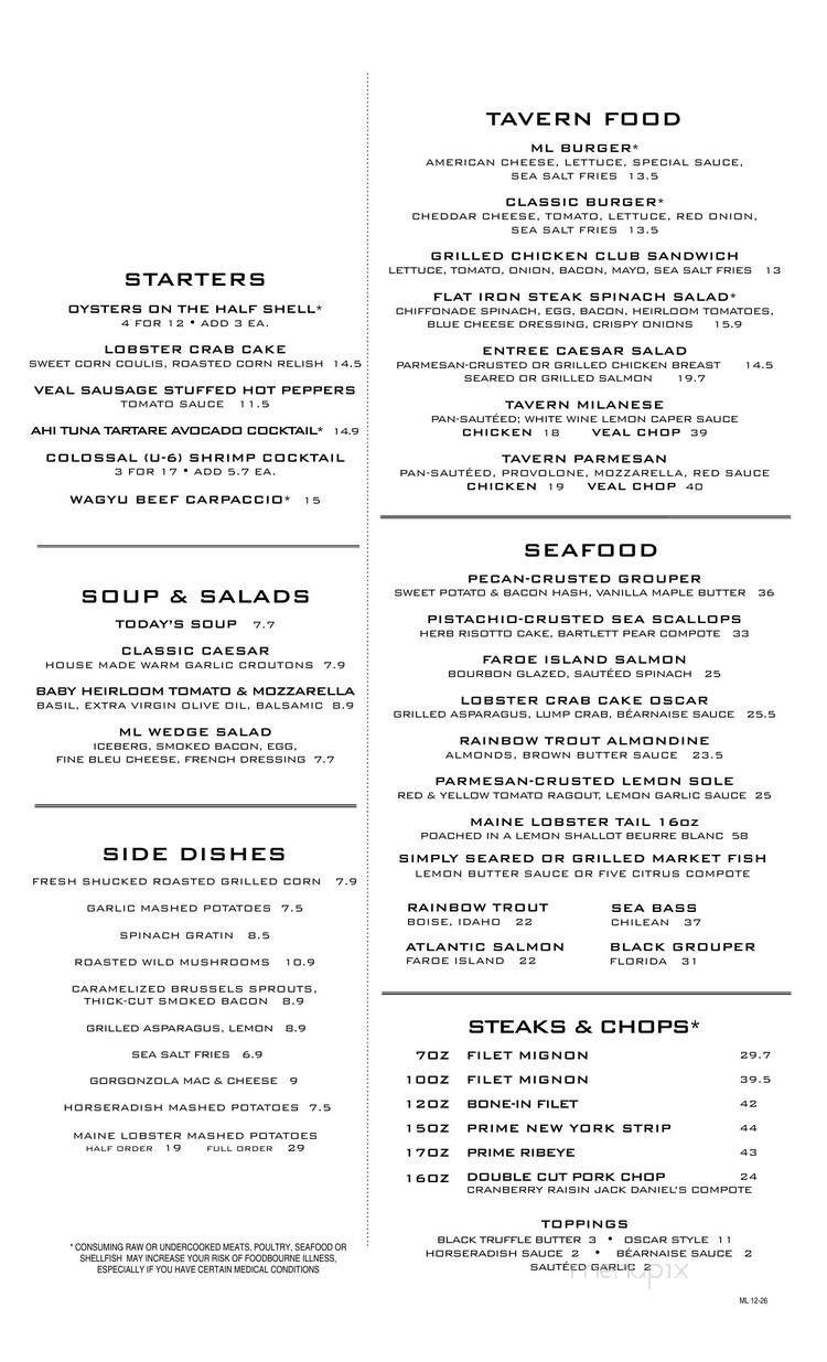 Menu page 1