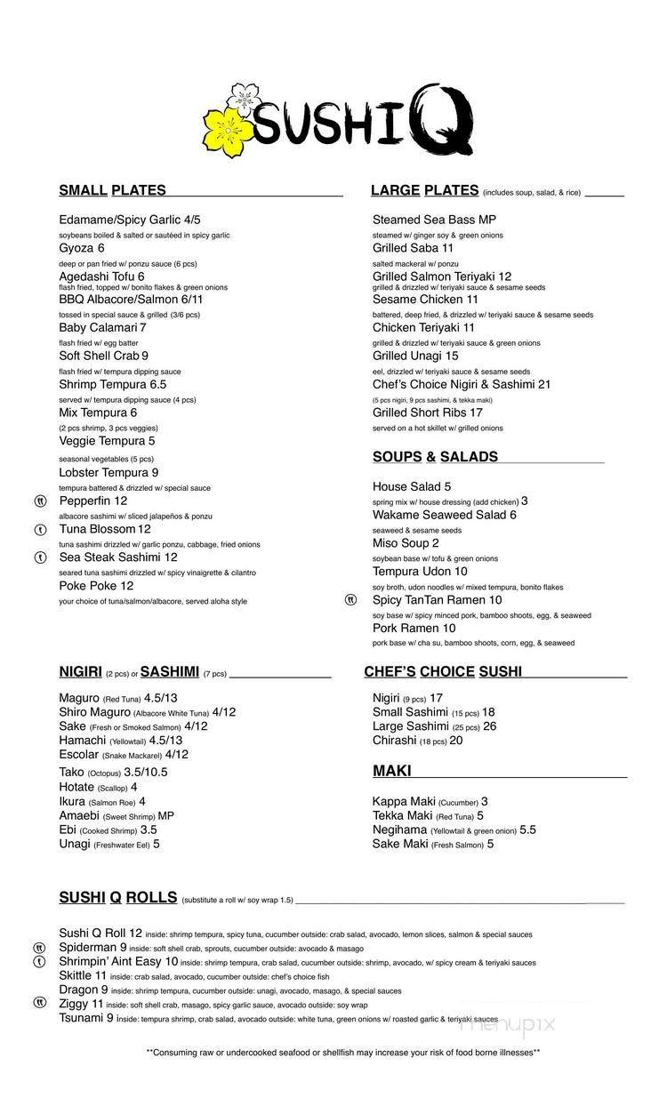 Menu page 1