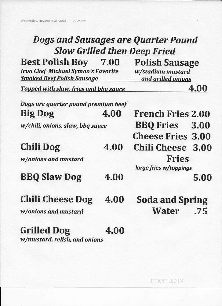 Menu page 1