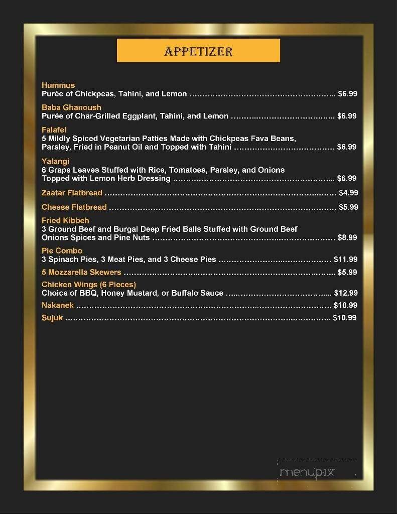 Menu page 1