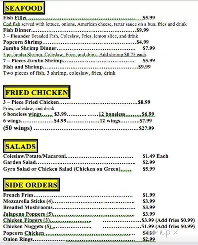 Menu page 1