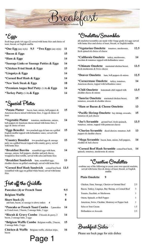 Menu page 1