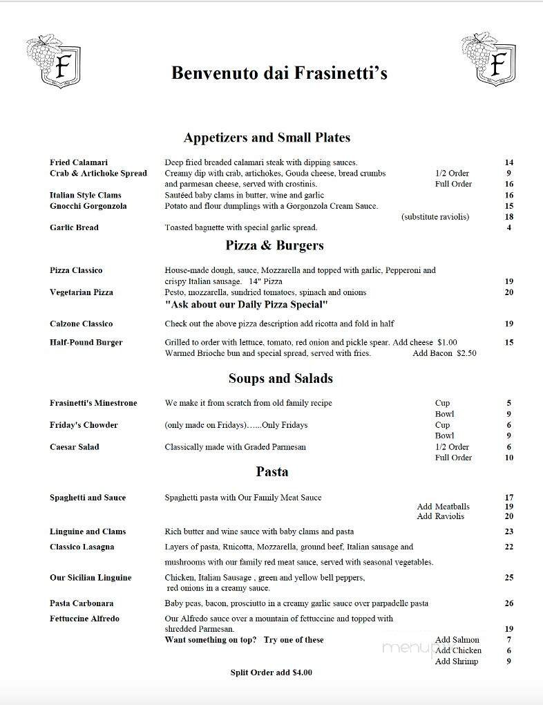 Menu page 1