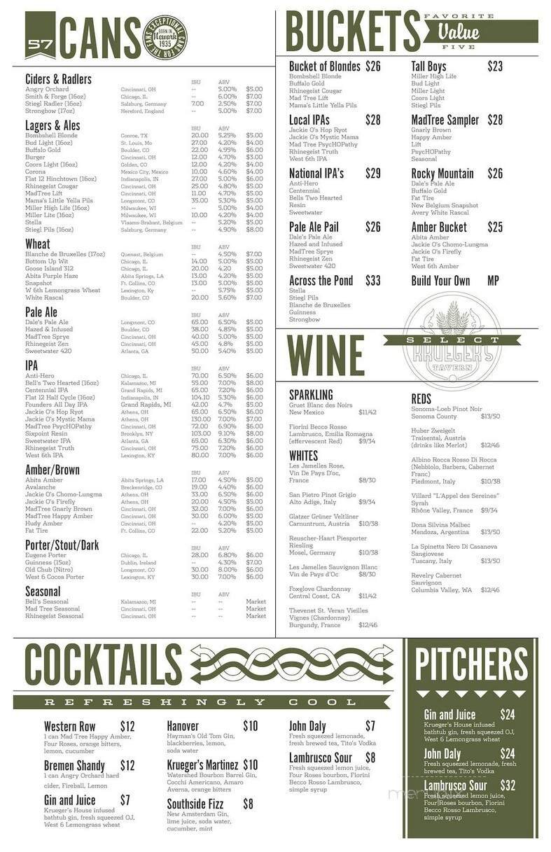 Menu page 1