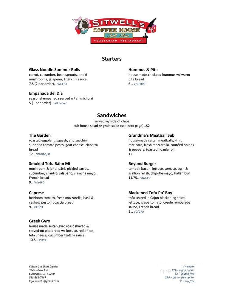 Menu page 1