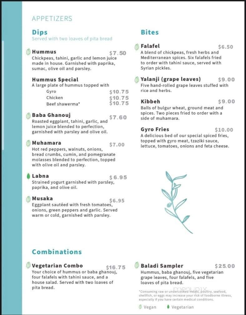 Menu page 1