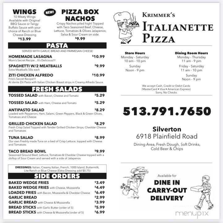 Menu page 1