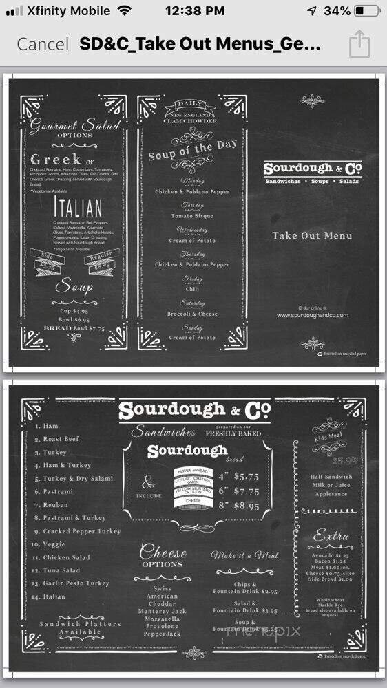 Menu page 1