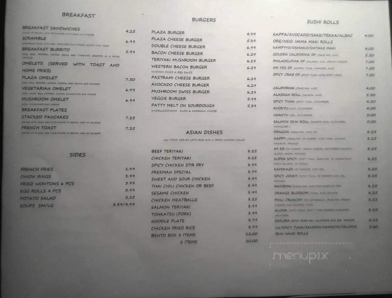 Menu page 1