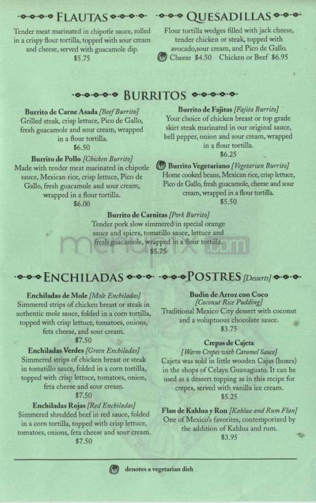 Menu page 1