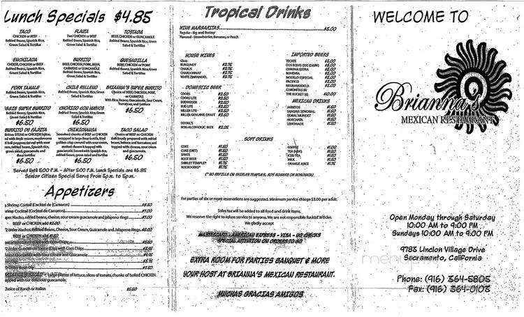 Menu page 1