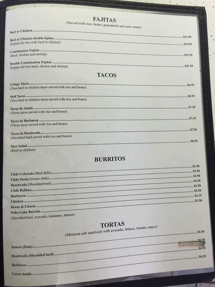 Menu page 1