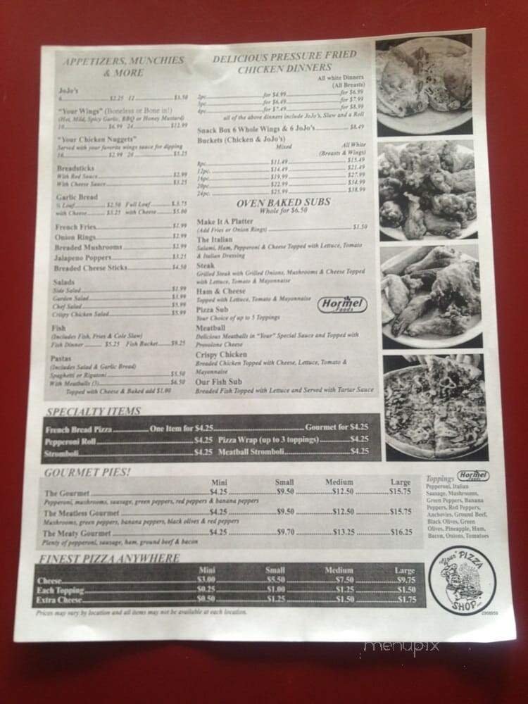 Menu page 1