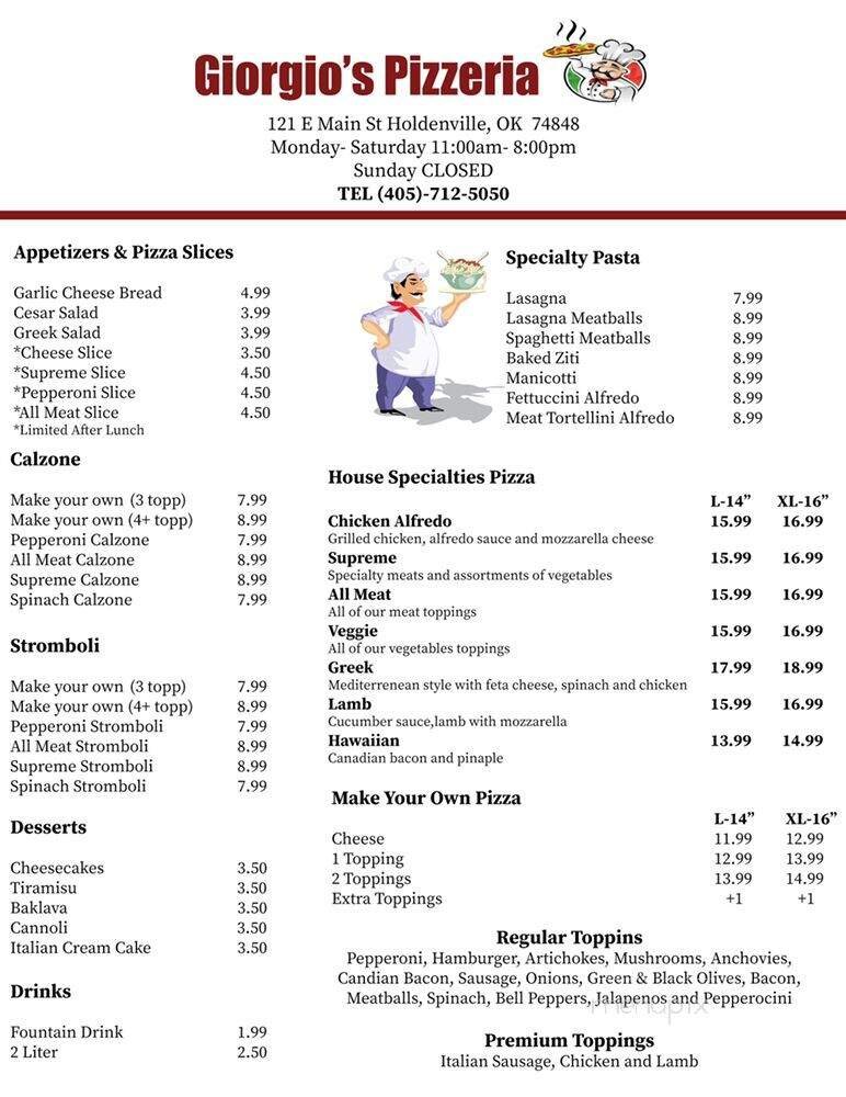 Menu page 1