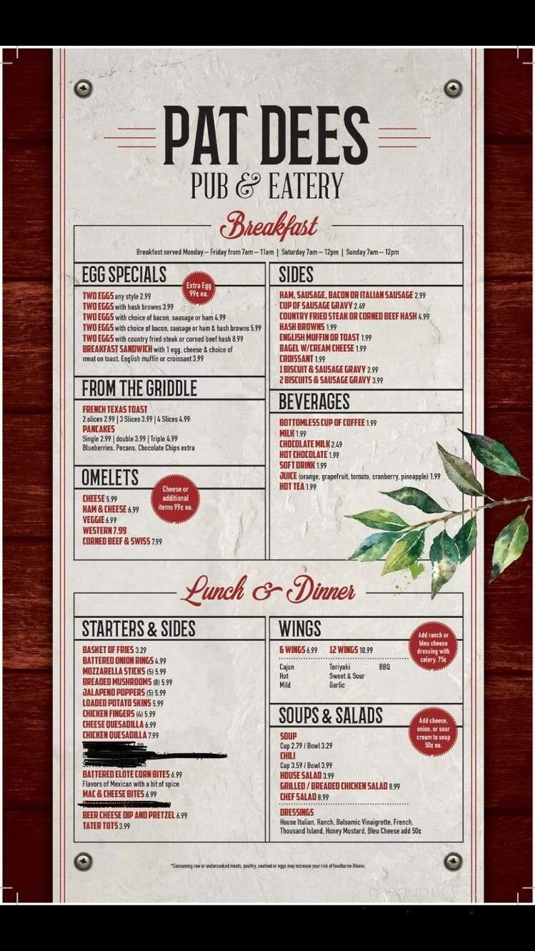 Menu page 1
