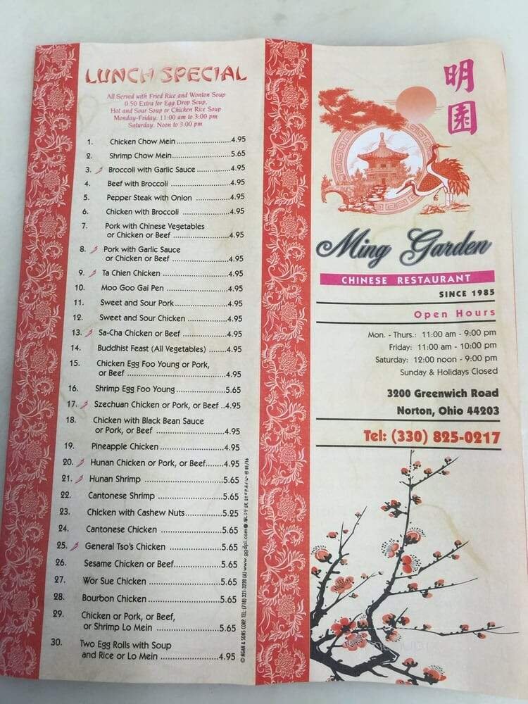 Menu page 1