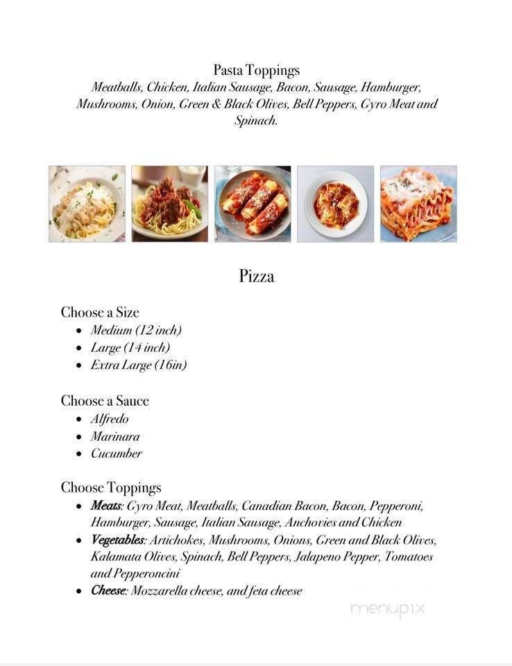 Menu page 1