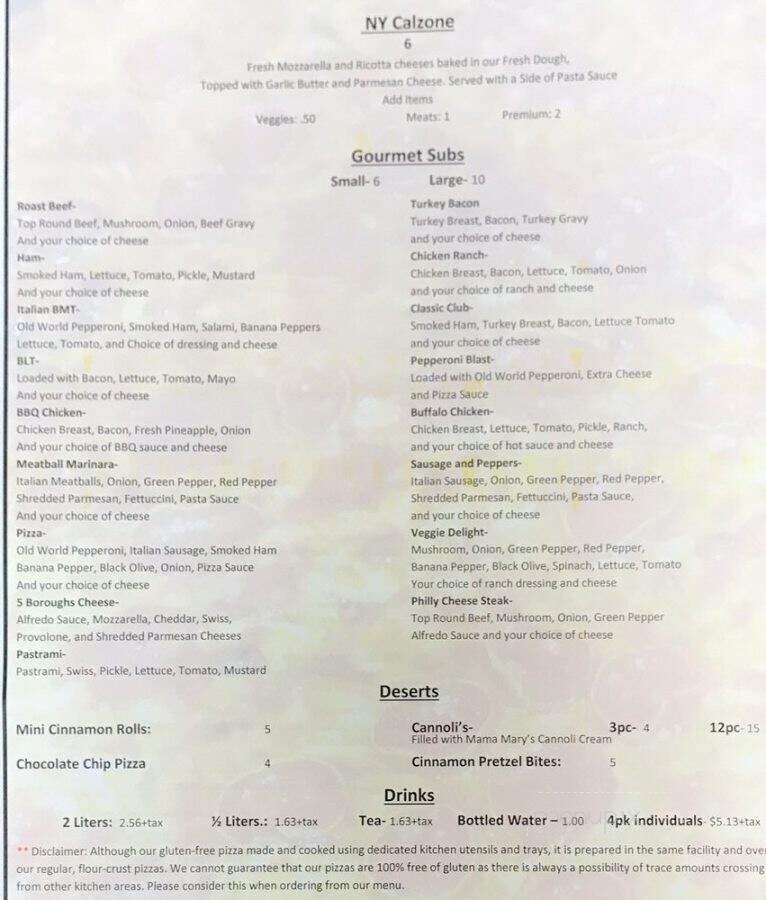 Menu page 1