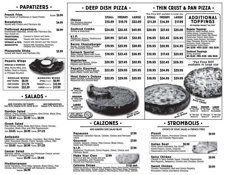Menu page 1