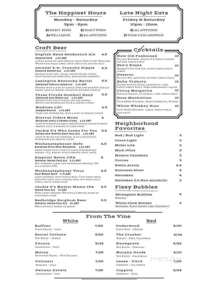 Menu page 1