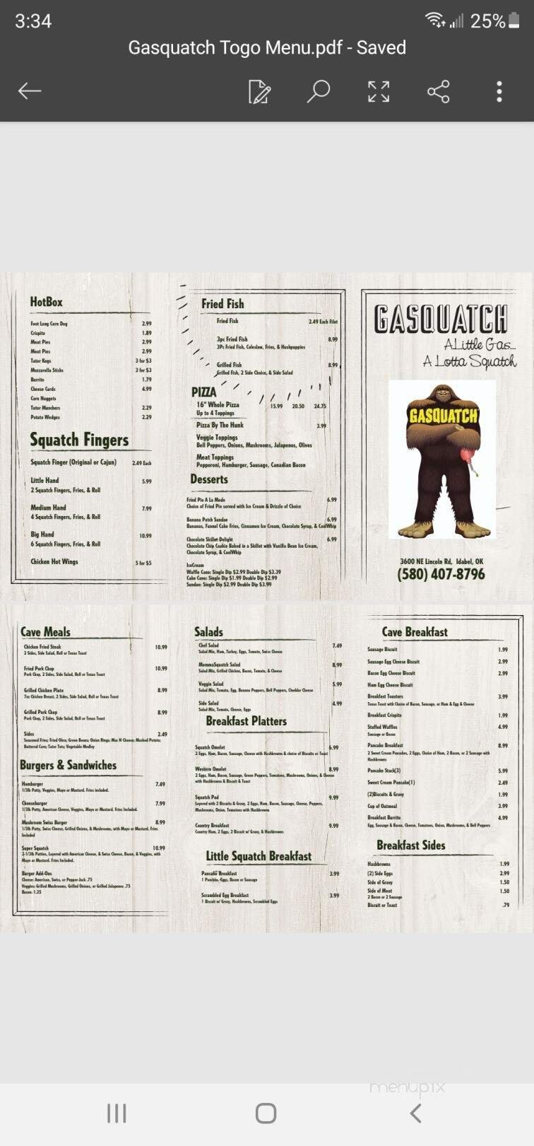 Menu page 1