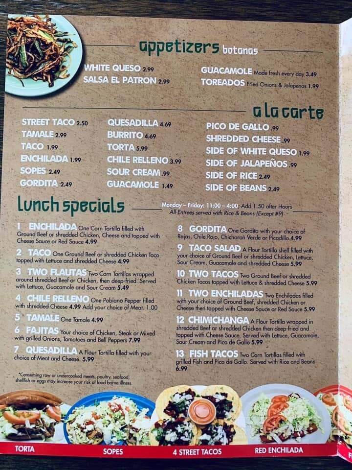 Menu page 1