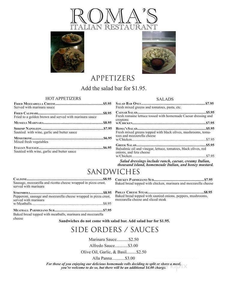 Menu page 1