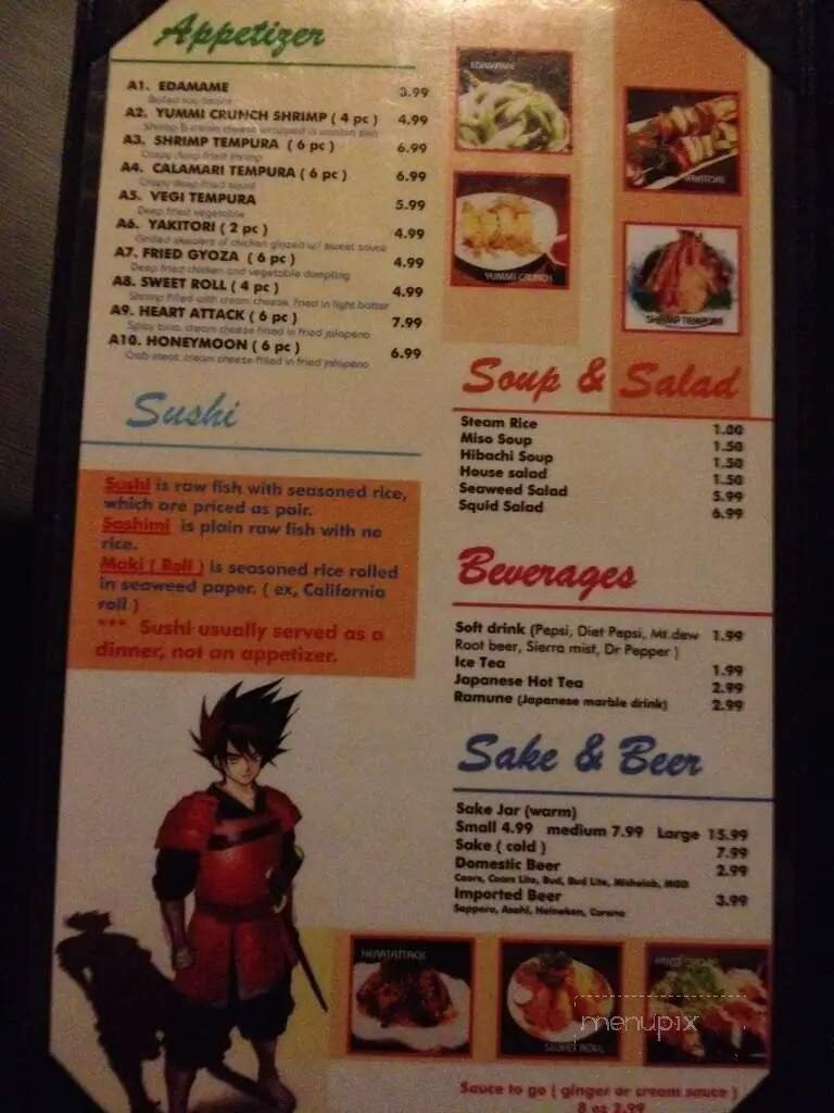 Menu page 1