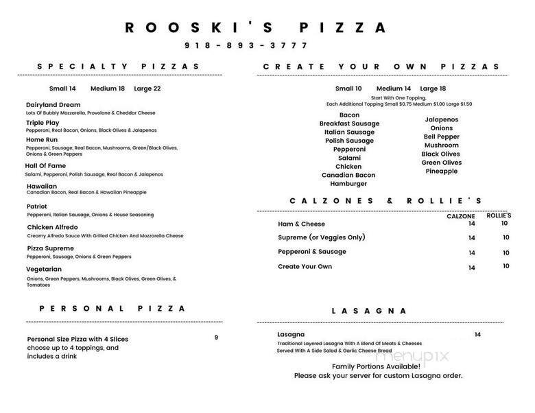 Menu page 1