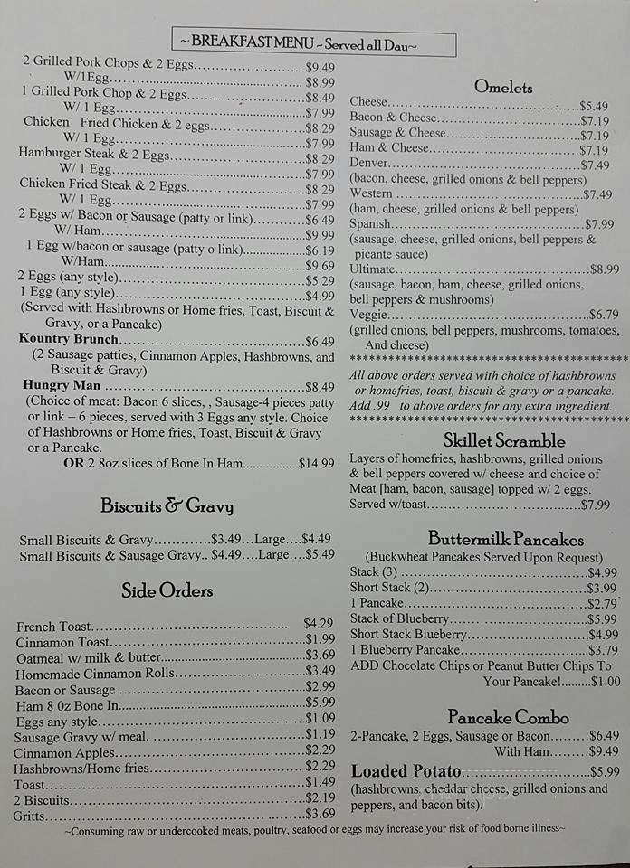 Menu page 1