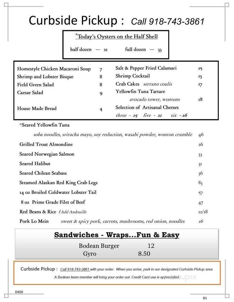 Menu page 1